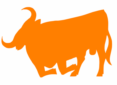 Orange Bull Silhouette