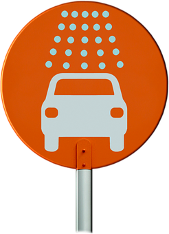 Orange Car Sign Symbol