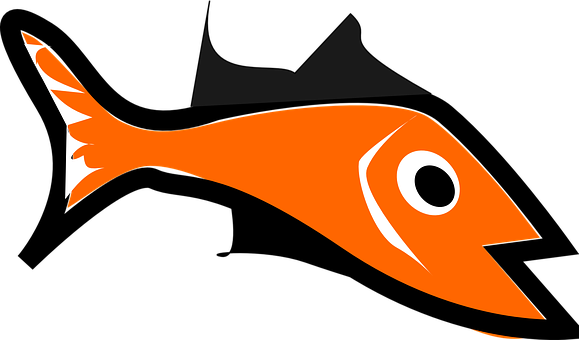 Orange Cartoon Fish Graphic