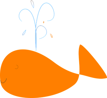 Orange Cartoon Whale Vector