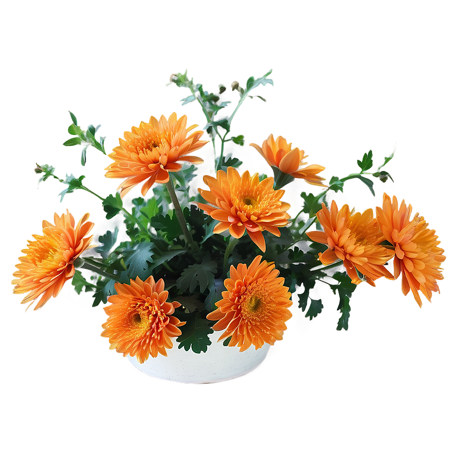 Orange Chrysanthemum Arrangement Png 96