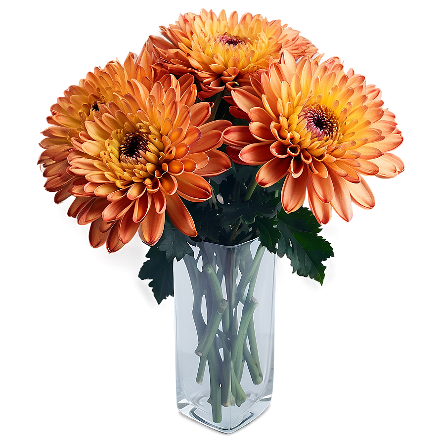 Orange Chrysanthemum Arrangement Png Jjv51