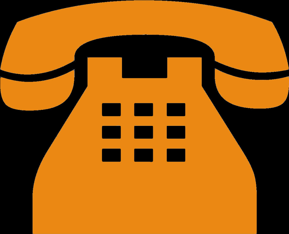 Orange Classic Phone Icon