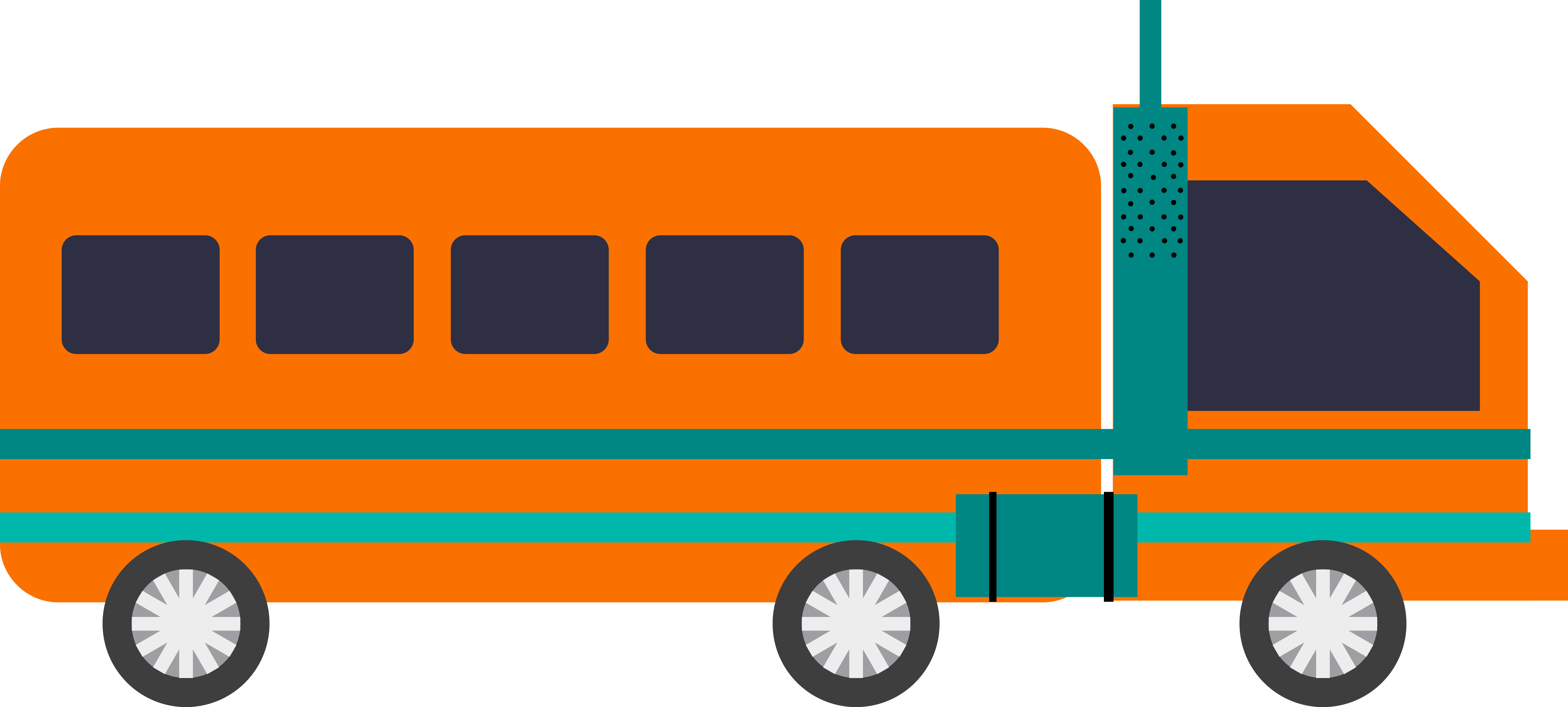 Orange Electric Bus Illustration