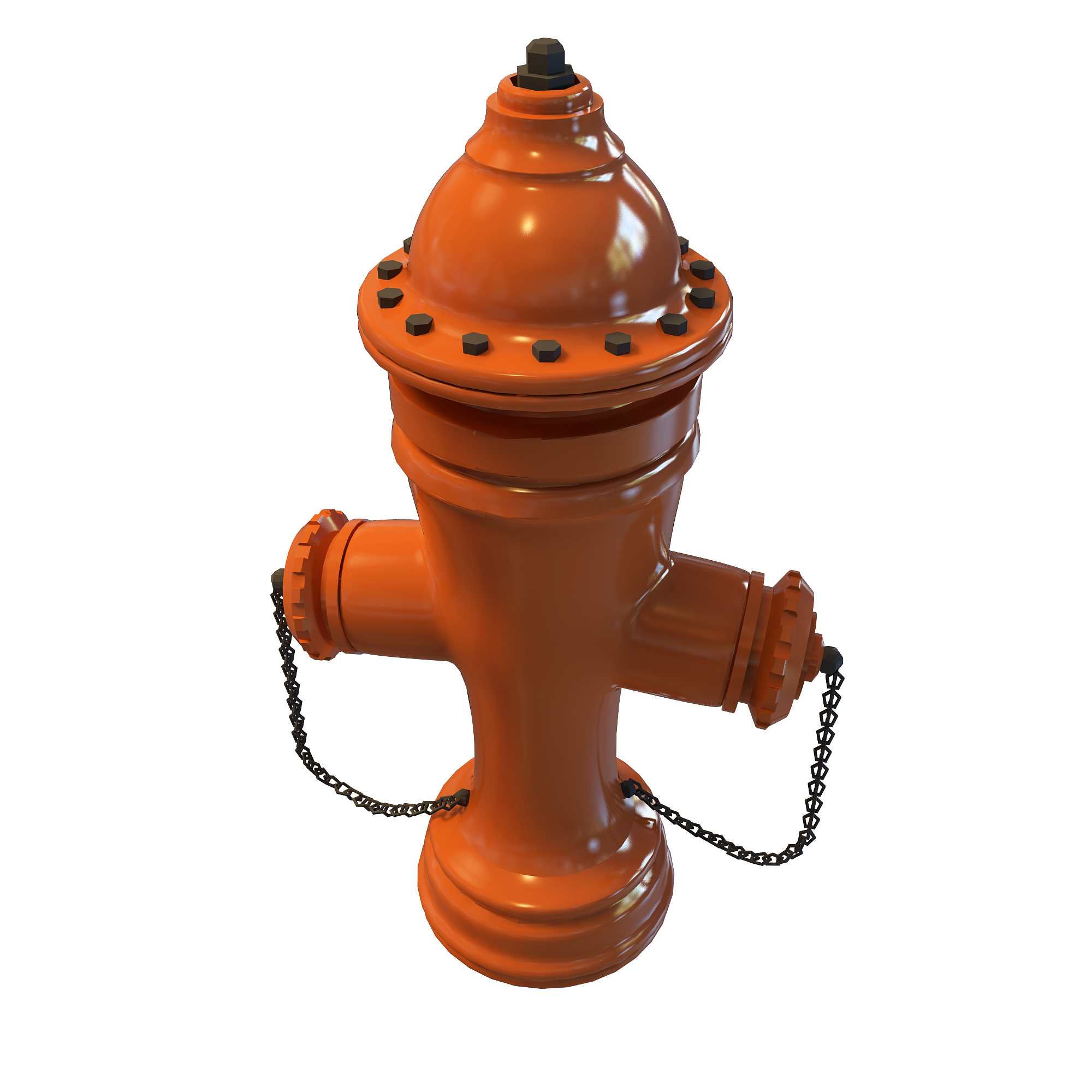 Orange Fire Hydrant Isolated