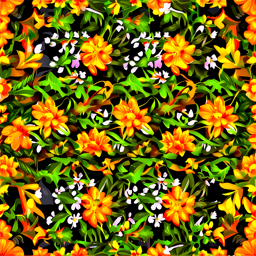 Orange Floral Pattern Png 06122024