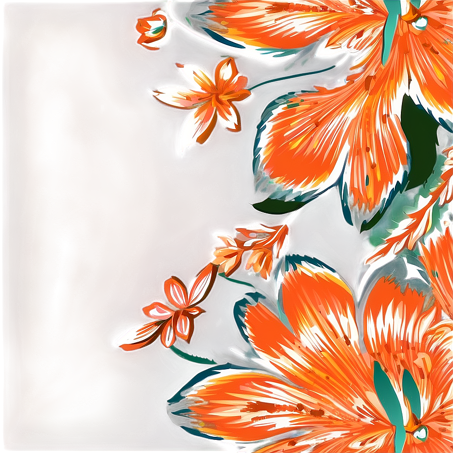 Orange Floral Pattern Png 06122024