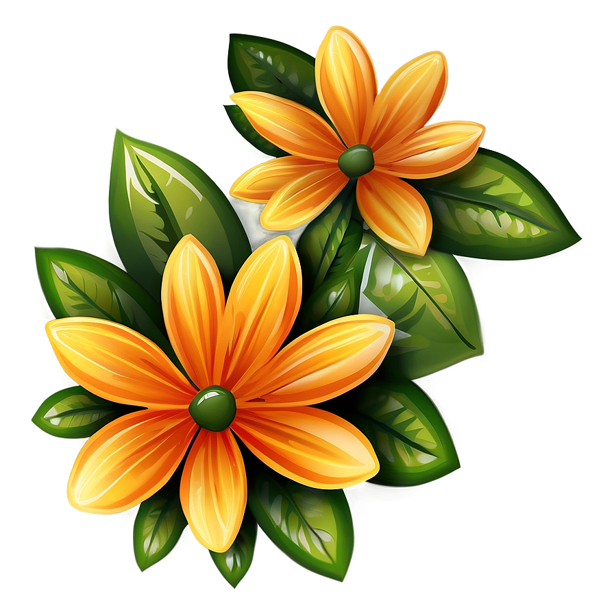 Orange Flower Badge Png 06122024