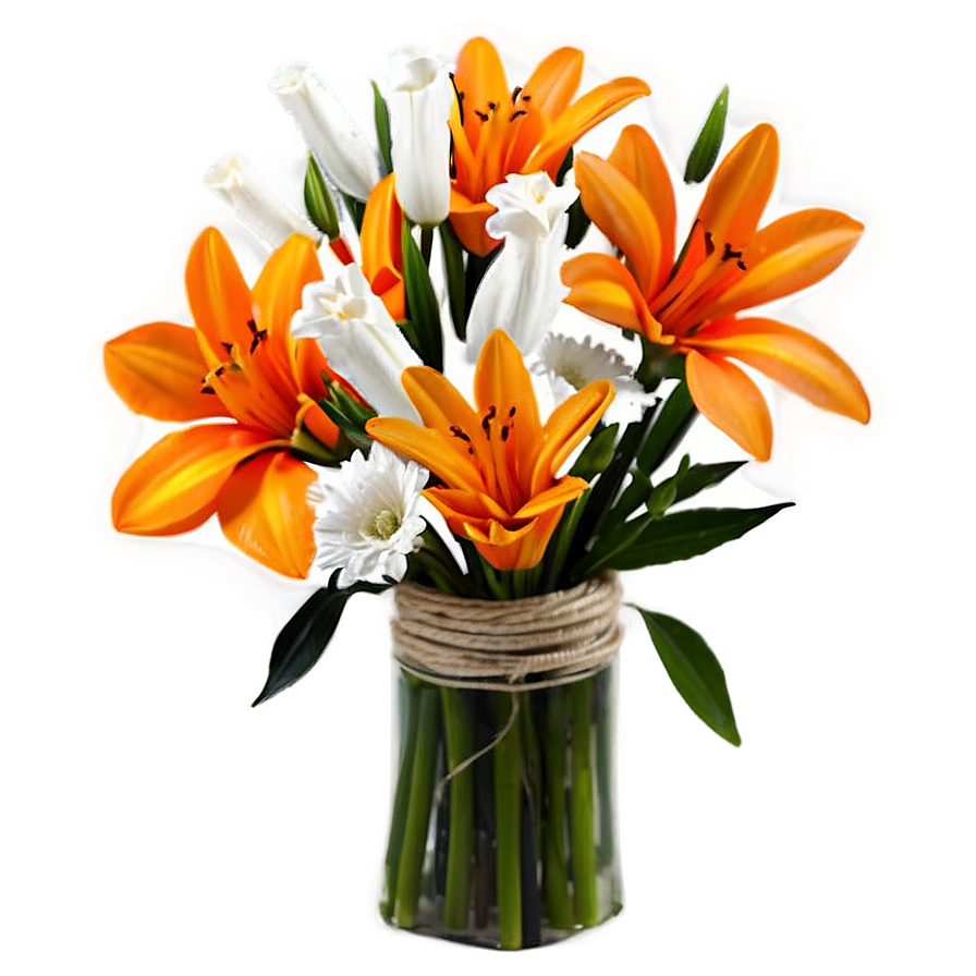 Orange Flower Bouquet Png 06122024