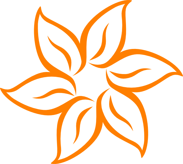 Orange Flower Outline Graphic