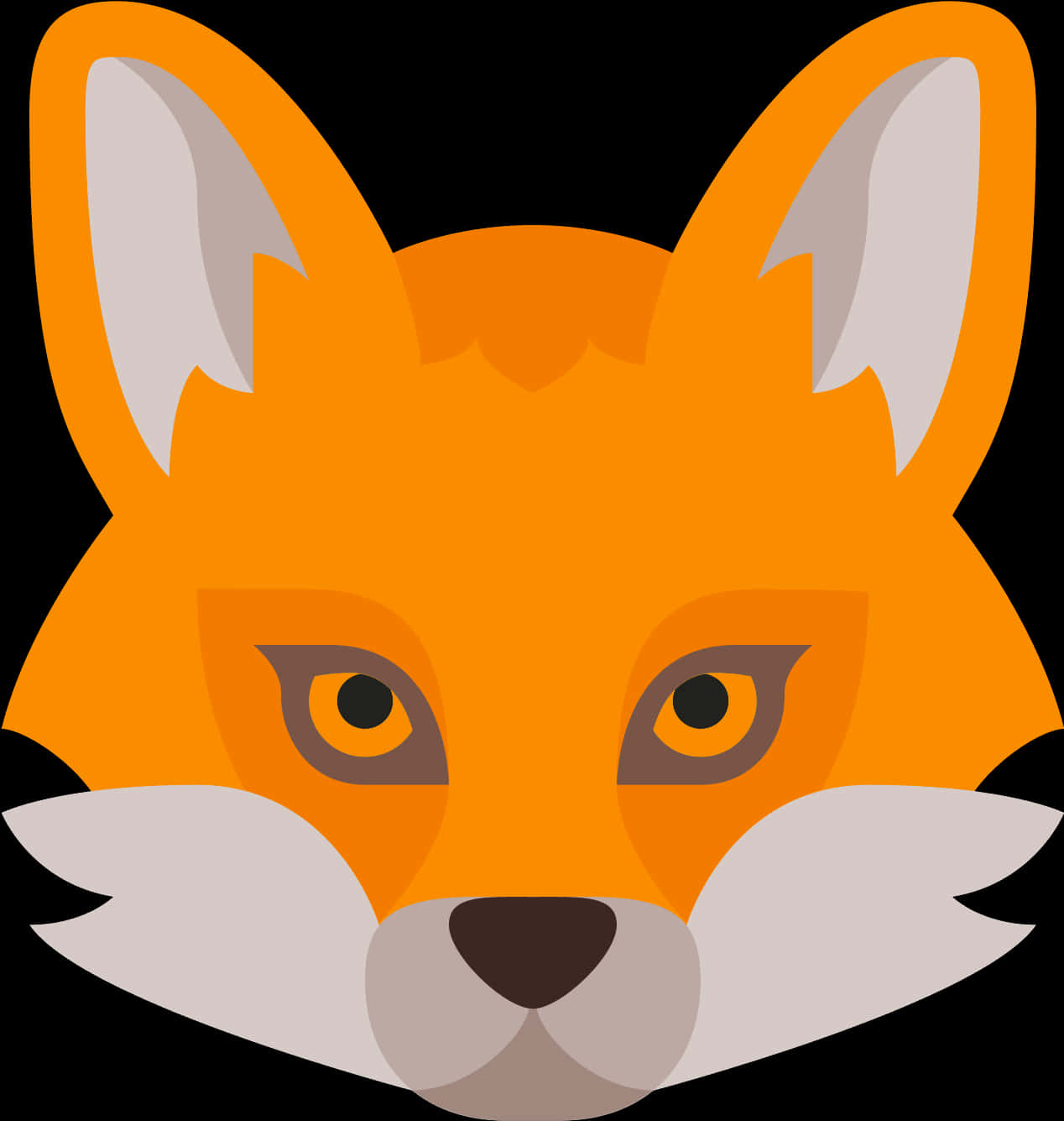 Orange Fox Vector Graphic