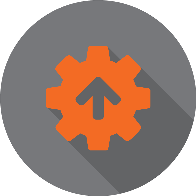 Orange Gear Arrow Icon