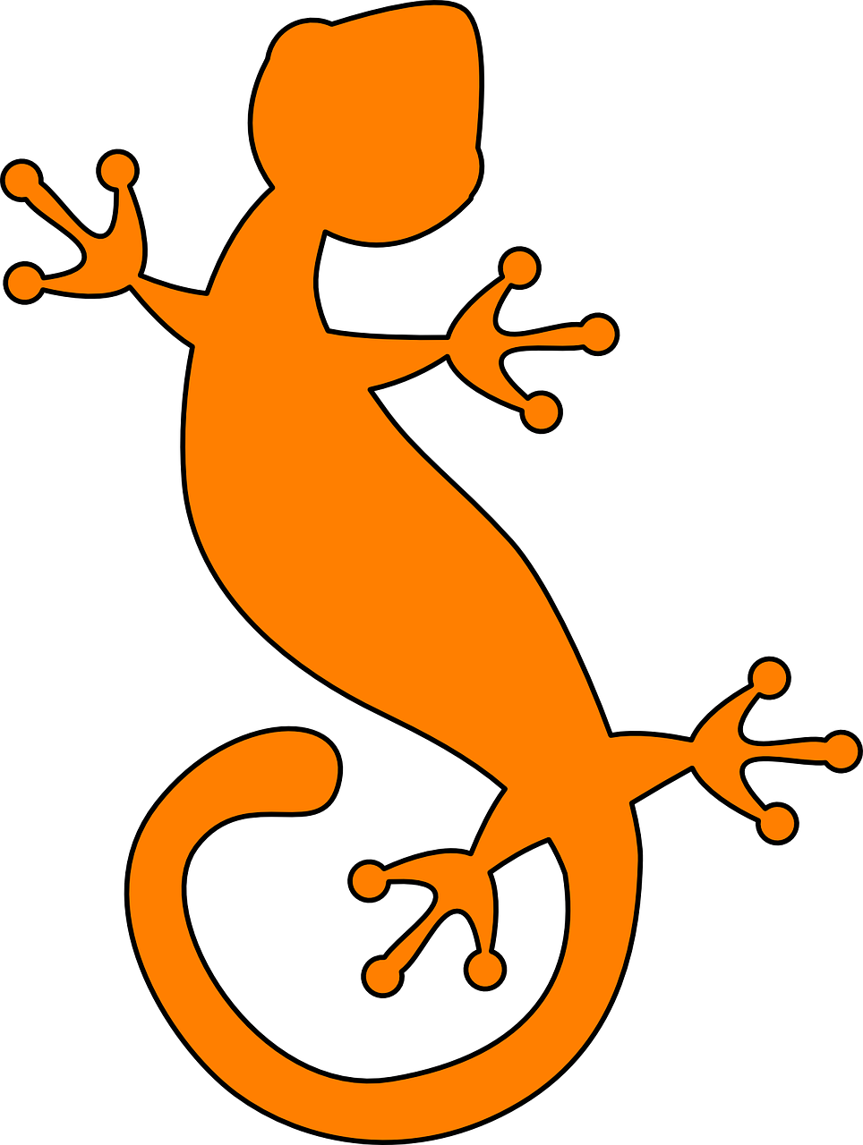 Orange Gecko Silhouette