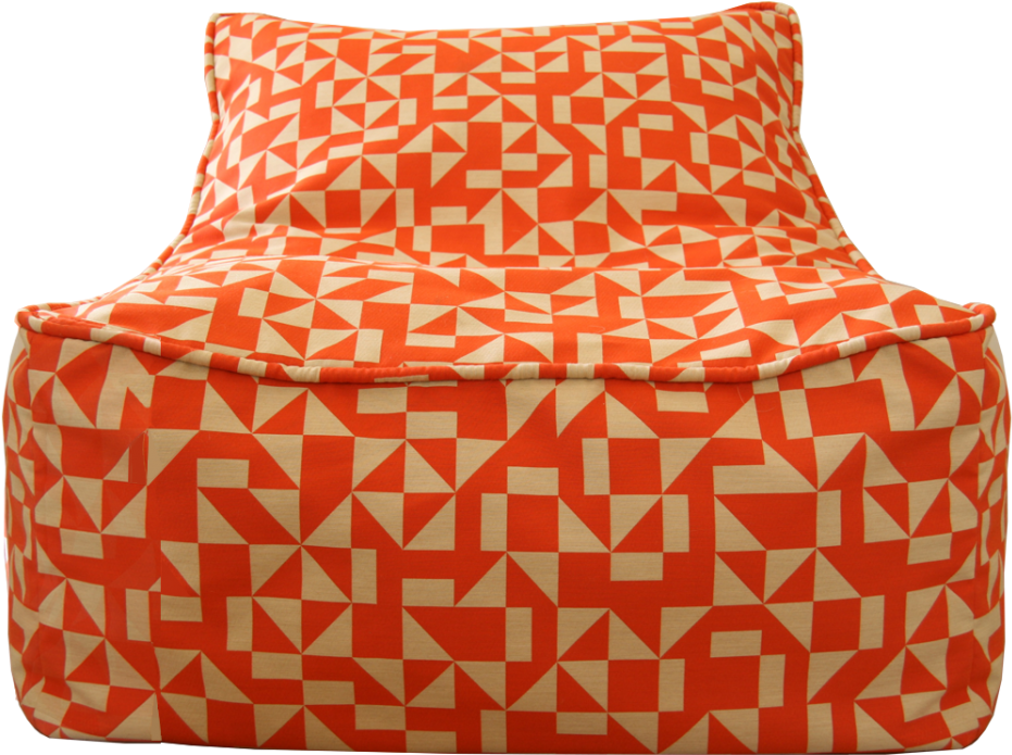 Orange Geometric Pattern Bean Bag