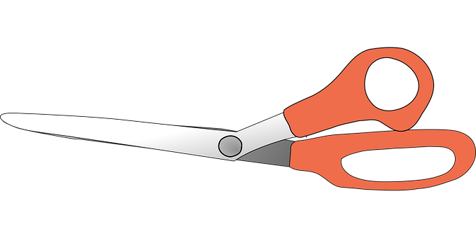 Orange Handled Scissors Black Background