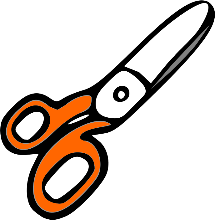 Orange Handled Scissors Vector