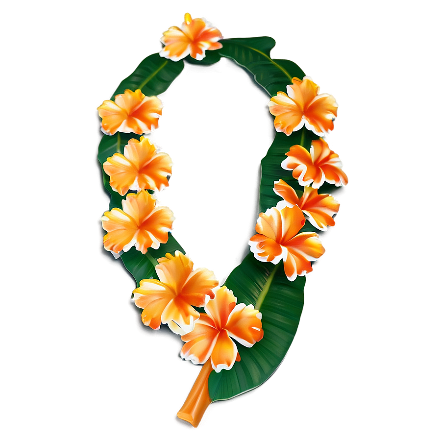 Orange Hawaiian Lei Png 06262024