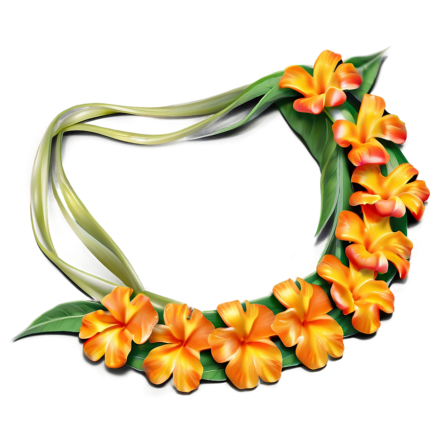 Orange Hawaiian Lei Png Fso