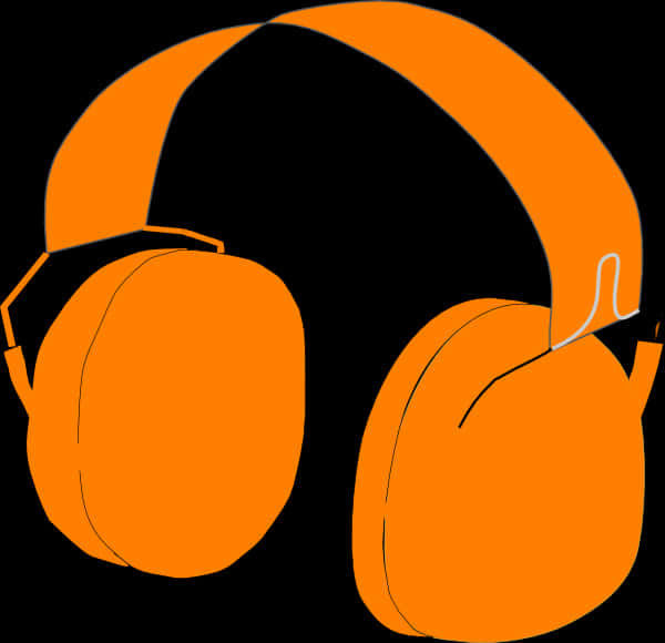 Orange Headphones Vector Illustration