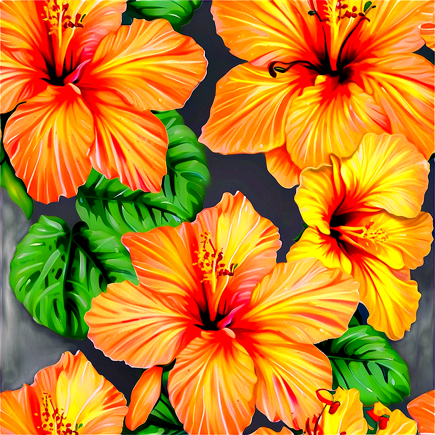 Orange Hibiscus Beauty Png 46