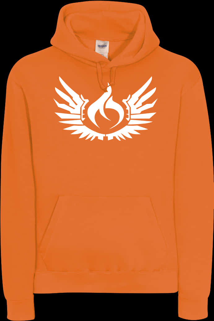 Orange Hoodiewith Pubg Logo