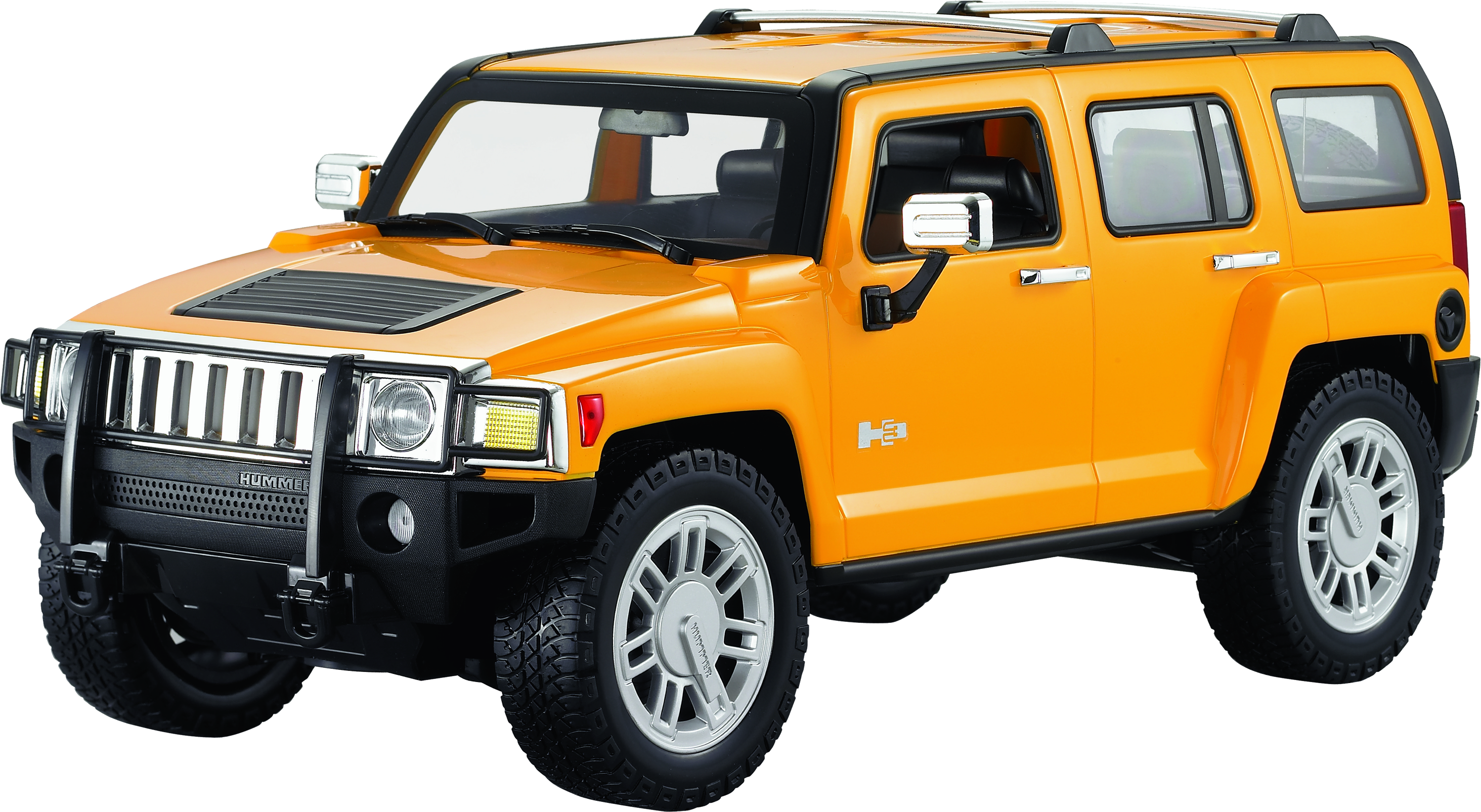 Orange Hummer H3 S U V Side View