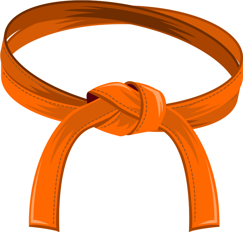 Orange Leather Belt Knot