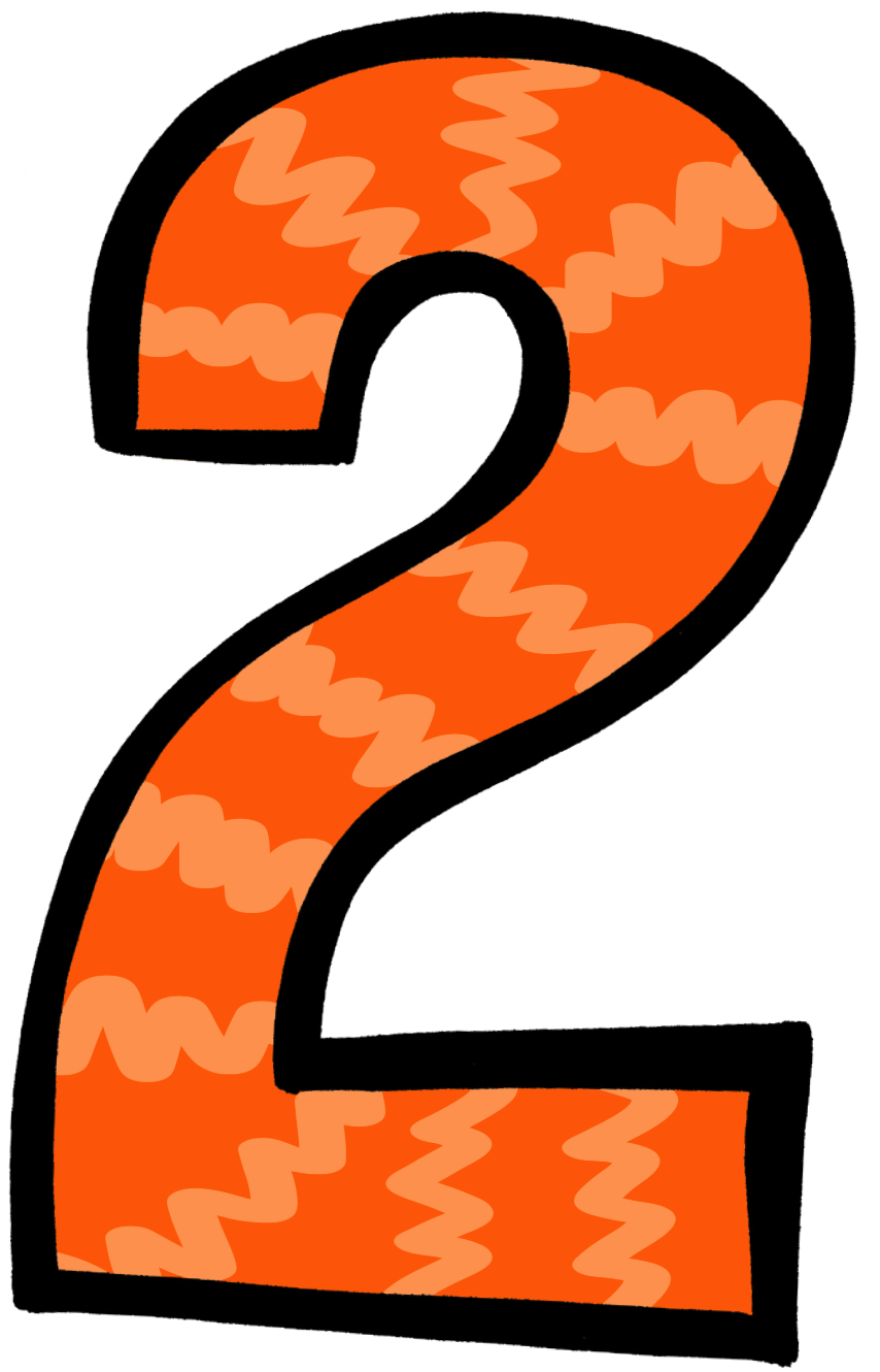 Orange Number2 Illustration