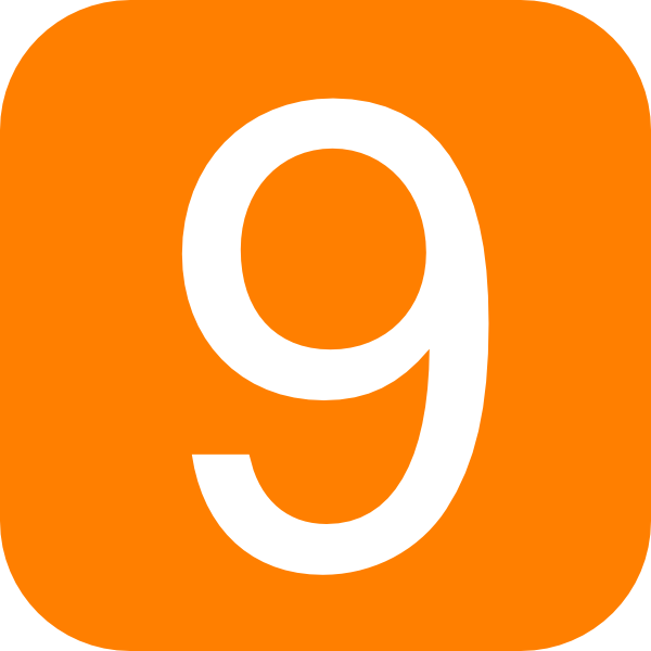 Orange Number9 Icon