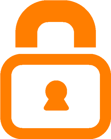 Orange Padlock Security Icon