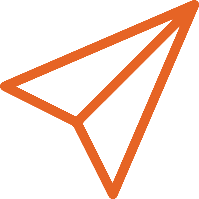 Orange Paper Plane Icon