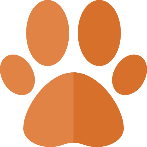 Orange Paw Print Graphic