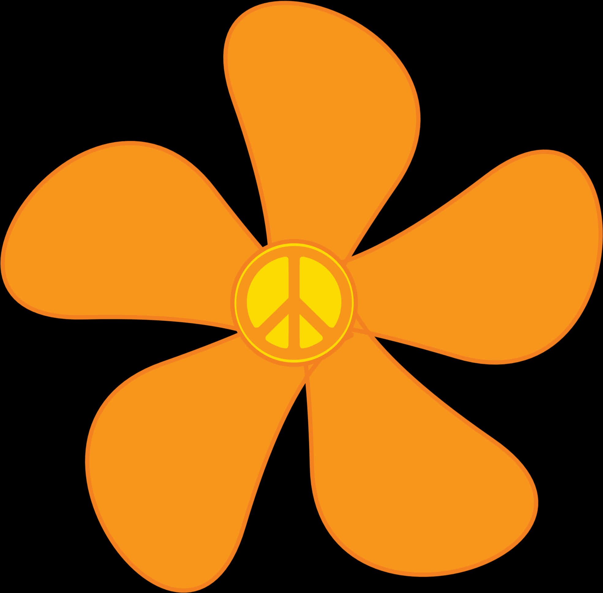 Orange Peace Symbol Daisy