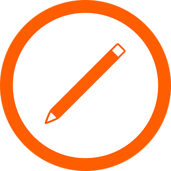 Orange Pencil Icon