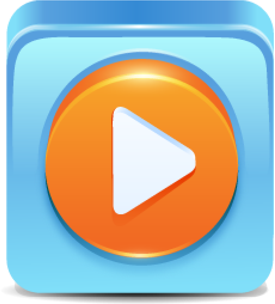 Orange Play Button Icon