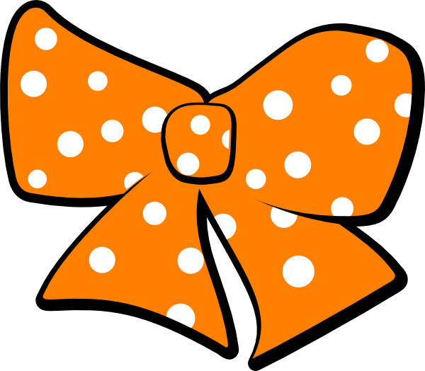 Orange Polka Dot Bow Clipart