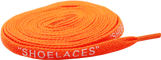 Orange Shoelace Coiled With Text