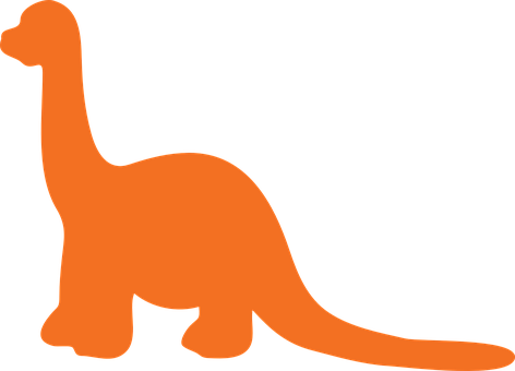 Orange Silhouette Brachiosaurus