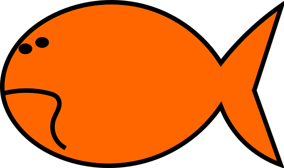 Orange Silhouette Cartoon Fish