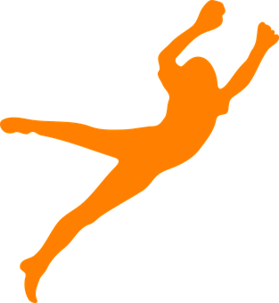 Orange Silhouette Dancer Jumping