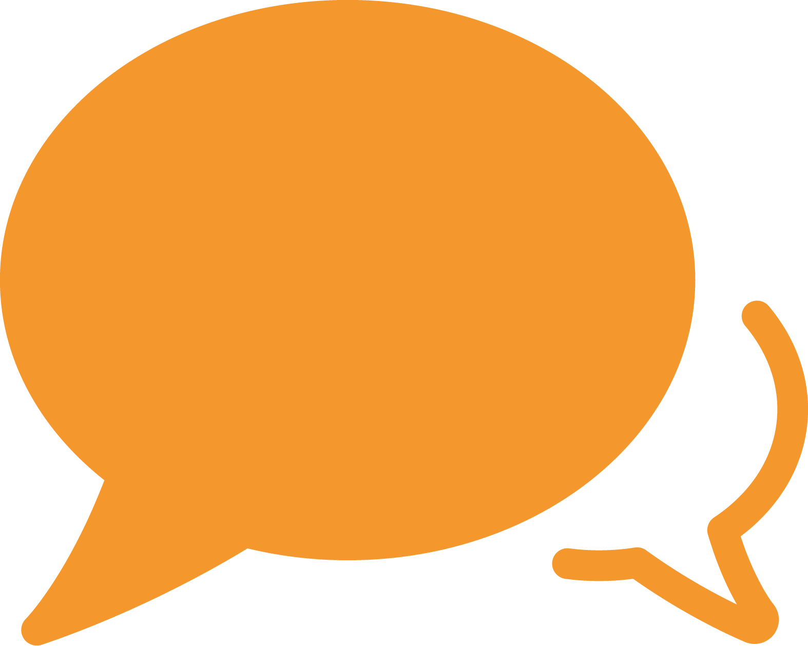 Orange Speech Bubble Graphic