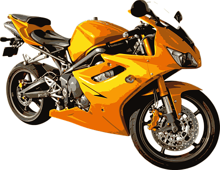 Orange Sport Motorcycle Isolated