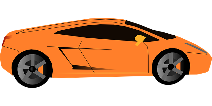 Orange Sports Car Vector Illustration