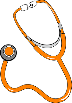 Orange Stethoscope Vector Illustration