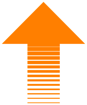 Orange Striped Arrow Graphic