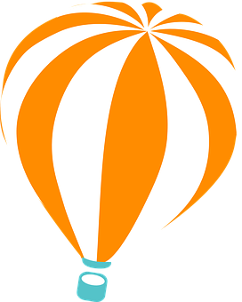 Orange Striped Hot Air Balloon Vector