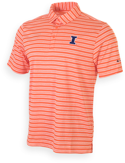 Orange Striped Polo Shirt