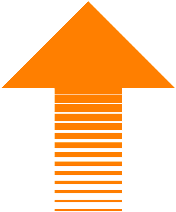 Orange Striped Up Arrow