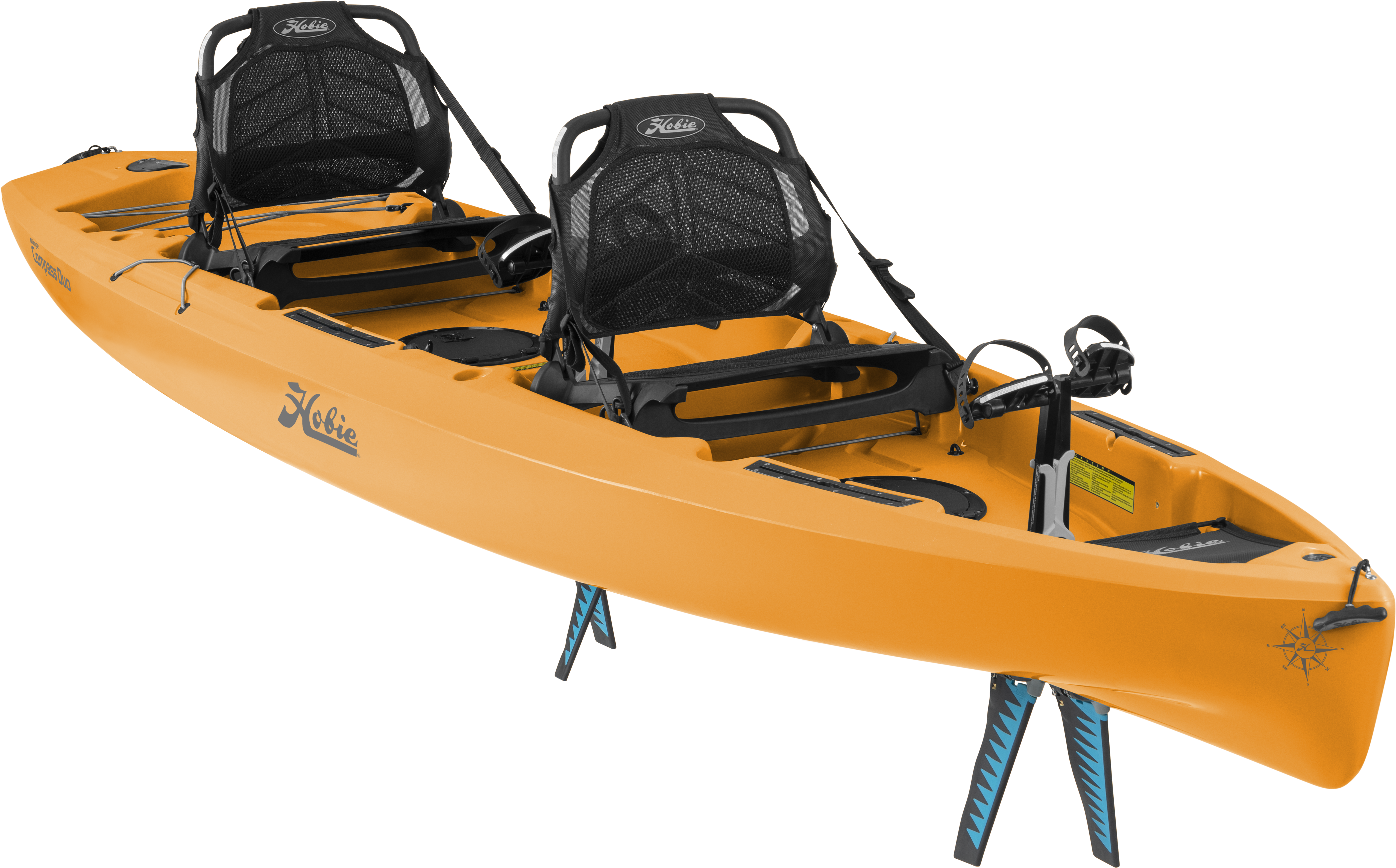 Orange Tandem Kayakwith Pedals