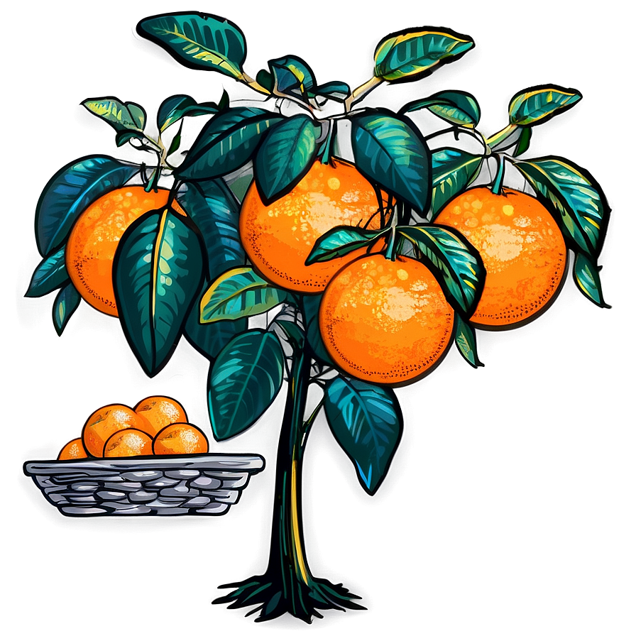 Orange Tree Clipart Png 06132024